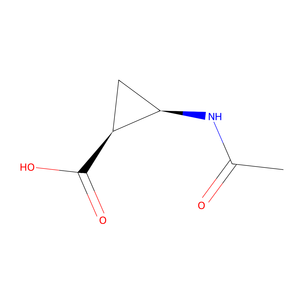 rac-(1R,2S)-2-acetamidocyclopropane-1-carboxylic acid molecular structure, CAS 2679931-91-8