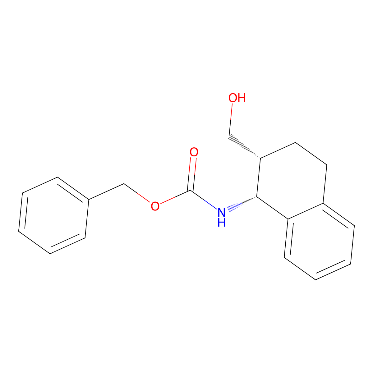 rac-benzyl N-[(1R,2R)-2-(hydroxymethyl)-1,2,3,4-tetrahydronaphthalen-1-yl]carbamate molecular structure, CAS 2679931-99-6