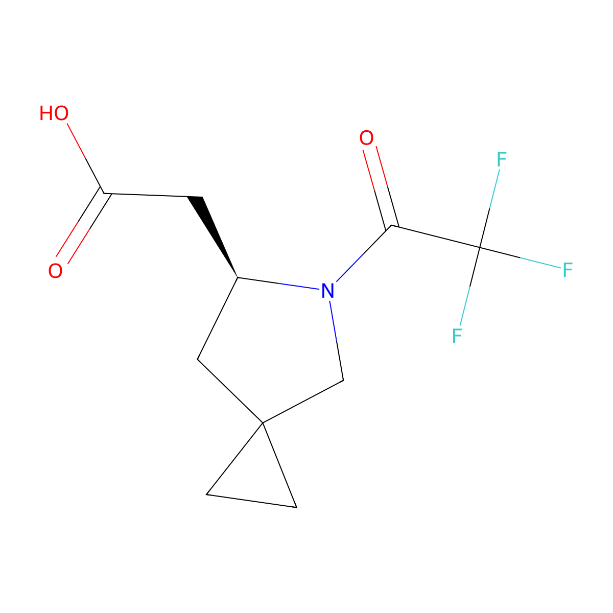 2-[(6S)-5-(trifluoroacetyl)-5-azaspiro[2.4]heptan-6-yl]acetic acid molecular structure, CAS 2679932-03-5