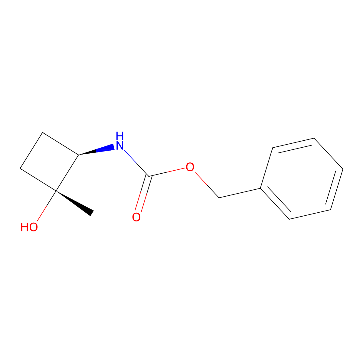 rac-benzyl N-[(1R,2R)-2-hydroxy-2-methylcyclobutyl]carbamate molecular structure, CAS 2679932-06-8