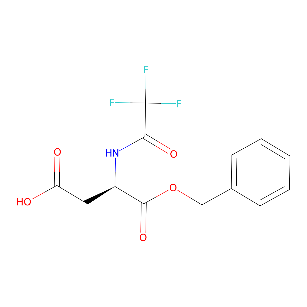 (3R)-4-(benzyloxy)-4-oxo-3-(2,2,2-trifluoroacetamido)butanoic acid molecular structure, CAS 2679932-16-0