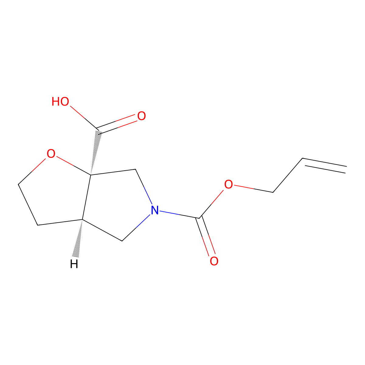 rac-(3aR,6aR)-5-[(prop-2-en-1-yloxy)carbonyl]-hexahydro-2H-furo[2,3-c]pyrrole-6a-carboxylic acid molecular structure, CAS 2679932-21-7