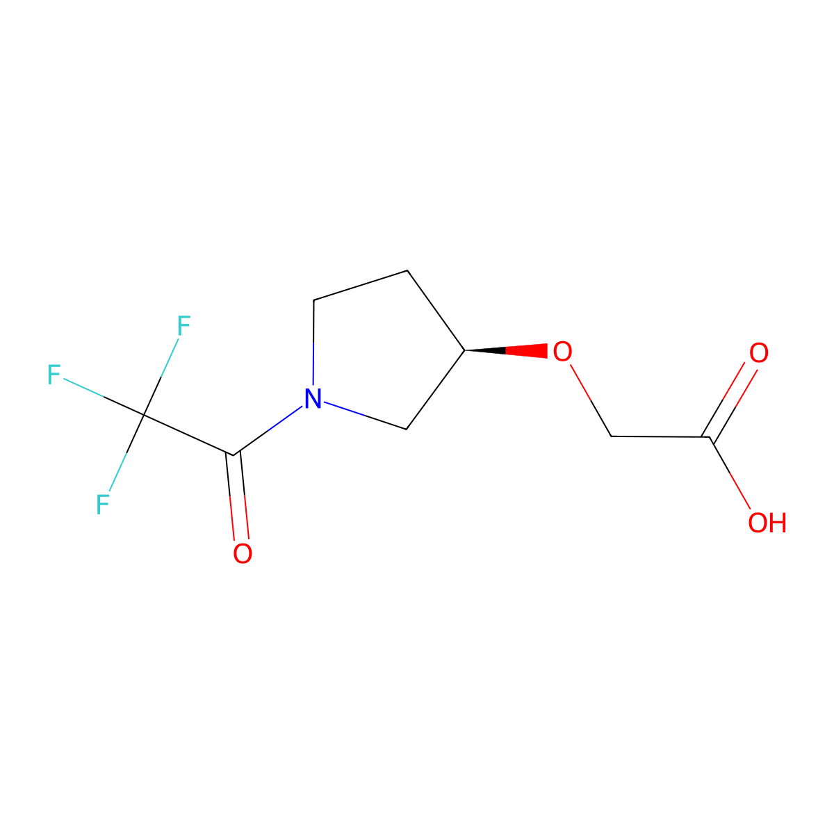 2-{[(3R)-1-(trifluoroacetyl)pyrrolidin-3-yl]oxy}acetic acid molecular structure, CAS 2679932-28-4
