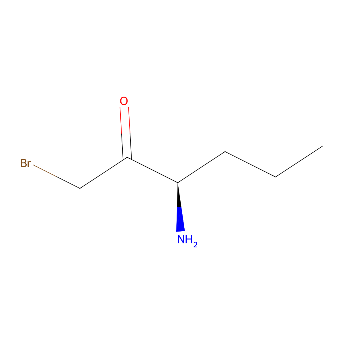 (3R)-3-amino-1-bromohexan-2-one molecular structure, CAS 2679932-37-5