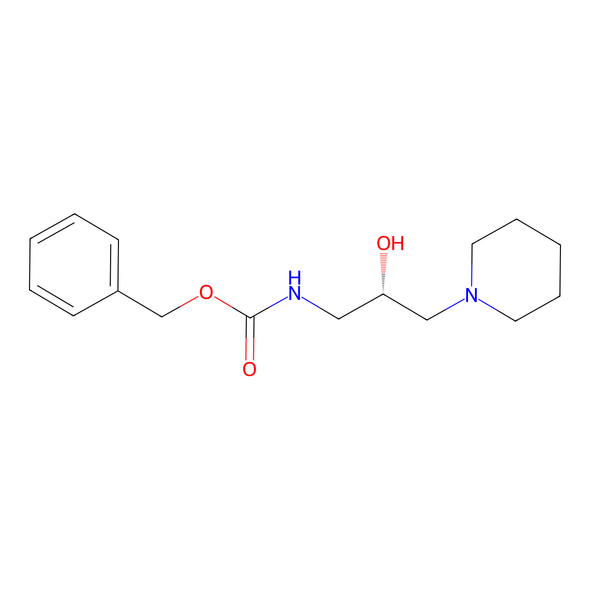 benzyl N-[(2S)-2-hydroxy-3-(piperidin-1-yl)propyl]carbamate molecular structure, CAS 2679932-40-0