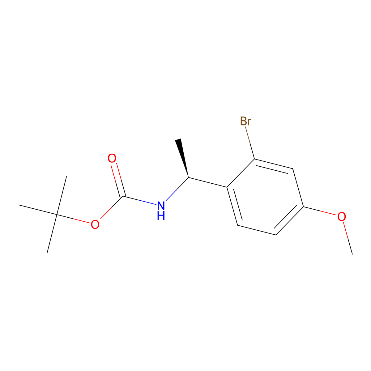 tert-butyl N-[(1S)-1-(2-bromo-4-methoxyphenyl)ethyl]carbamate molecular structure, CAS 2679932-43-3