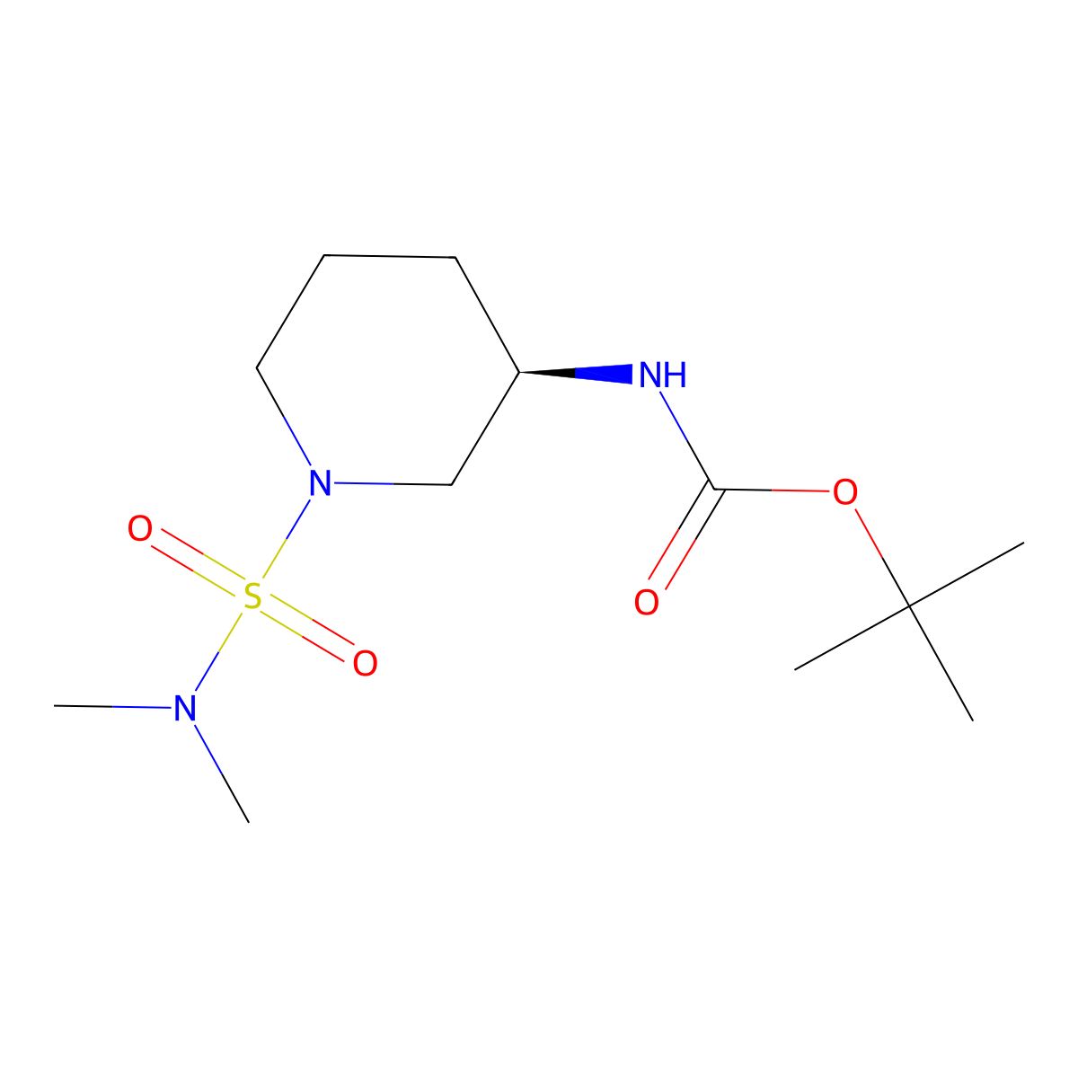 tert-butyl N-[(3R)-1-(dimethylsulfamoyl)piperidin-3-yl]carbamate molecular structure, CAS 2679932-50-2