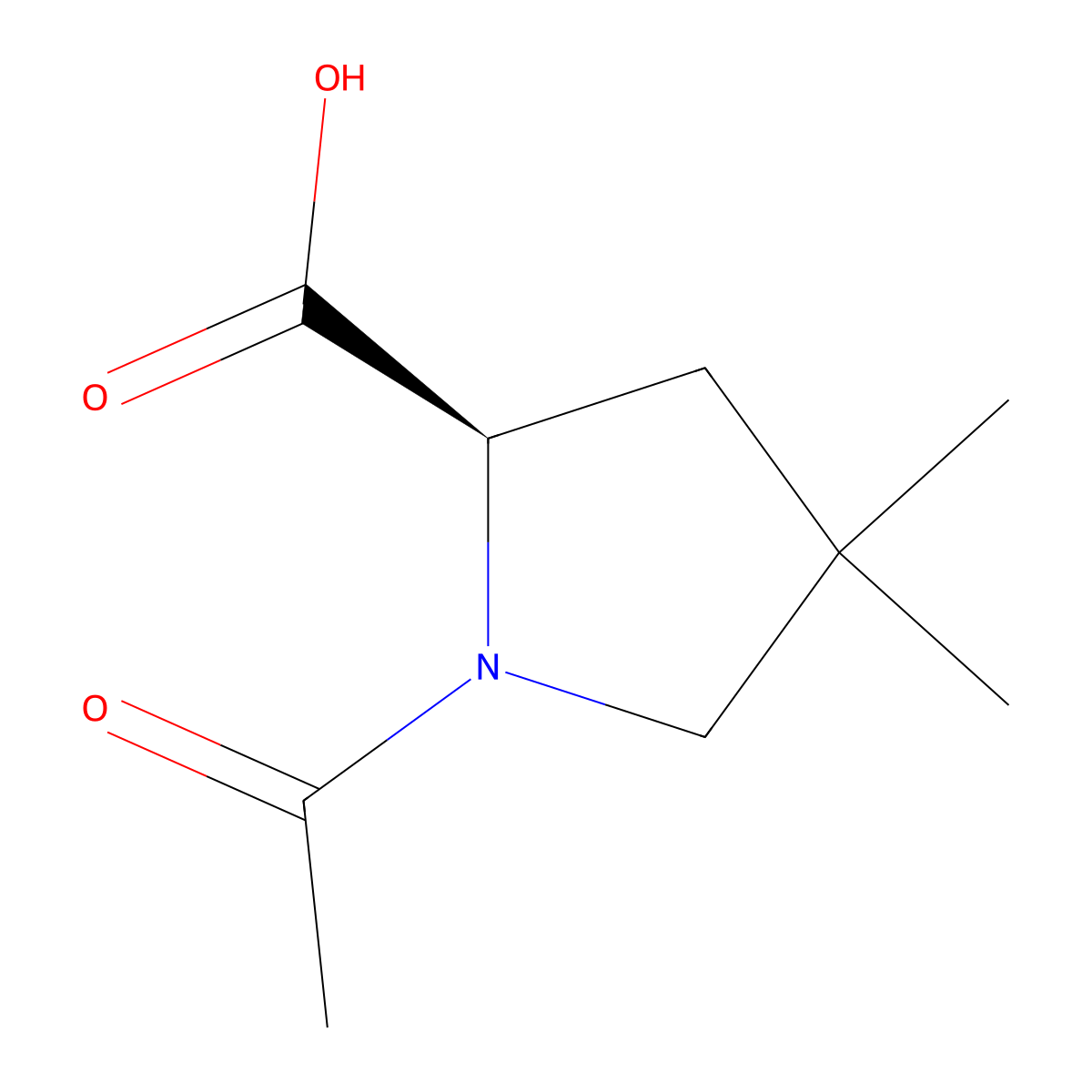 (2R)-1-acetyl-4,4-dimethylpyrrolidine-2-carboxylic acid molecular structure, CAS 2679932-54-6