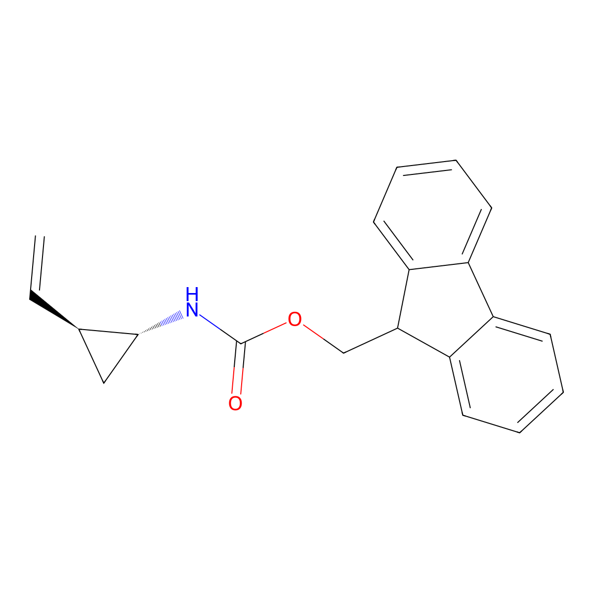 rac-(9H-fluoren-9-yl)methyl N-[(1R,2S)-2-ethenylcyclopropyl]carbamate molecular structure, CAS 2679932-60-4