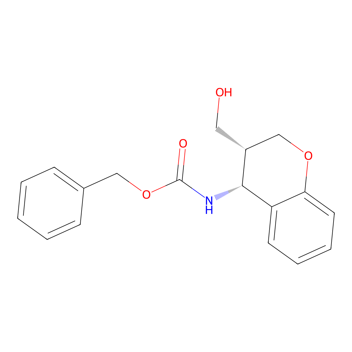 rac-benzyl N-[(3R,4R)-3-(hydroxymethyl)-3,4-dihydro-2H-1-benzopyran-4-yl]carbamate molecular structure, CAS 2679932-64-8