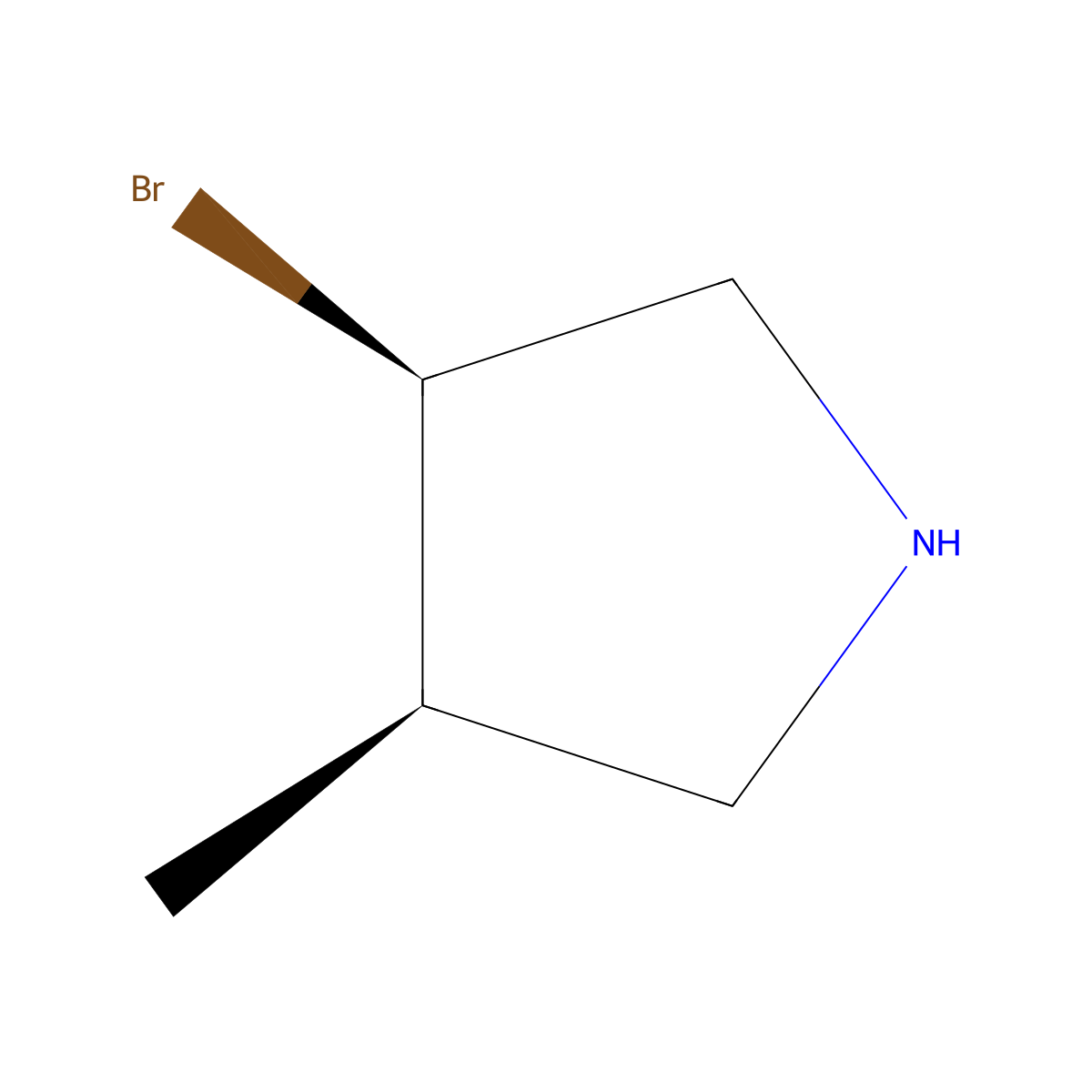 rac-(3R,4R)-3-bromo-4-methylpyrrolidine molecular structure, CAS 2679932-71-7