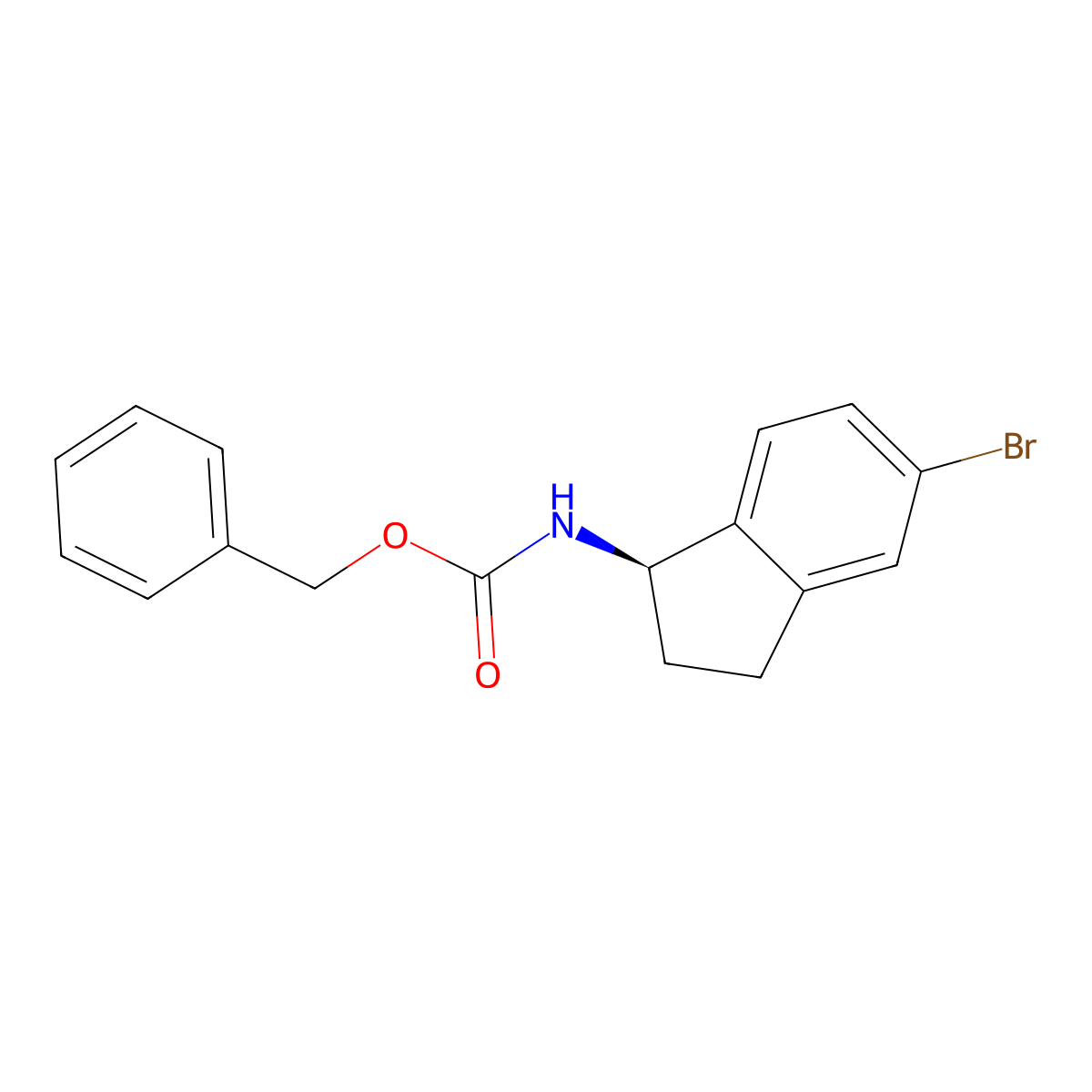 benzyl N-[(1R)-5-bromo-2,3-dihydro-1H-inden-1-yl]carbamate molecular structure, CAS 2679932-75-1