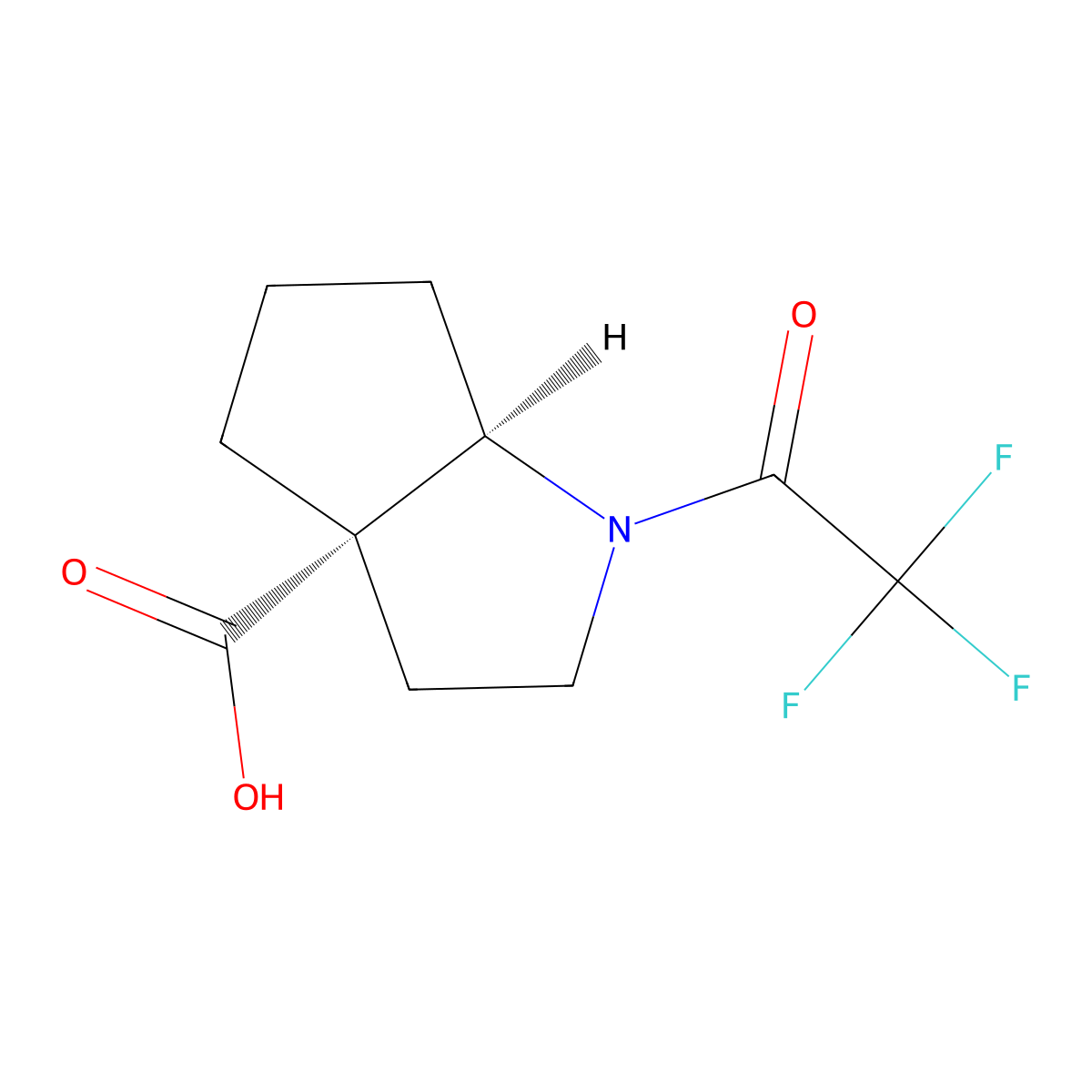 rac-(3aR,6aS)-1-(2,2,2-trifluoroacetyl)-octahydrocyclopenta[b]pyrrole-3a-carboxylic acid molecular structure, CAS 2679932-85-3