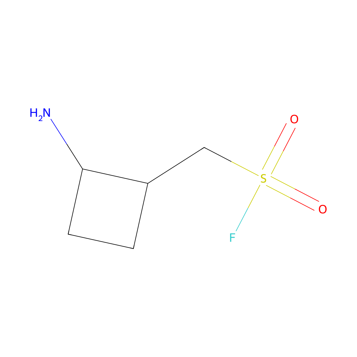 rac-[(1R,2R)-2-aminocyclobutyl]methanesulfonyl fluoride molecular structure, CAS 2679932-91-1