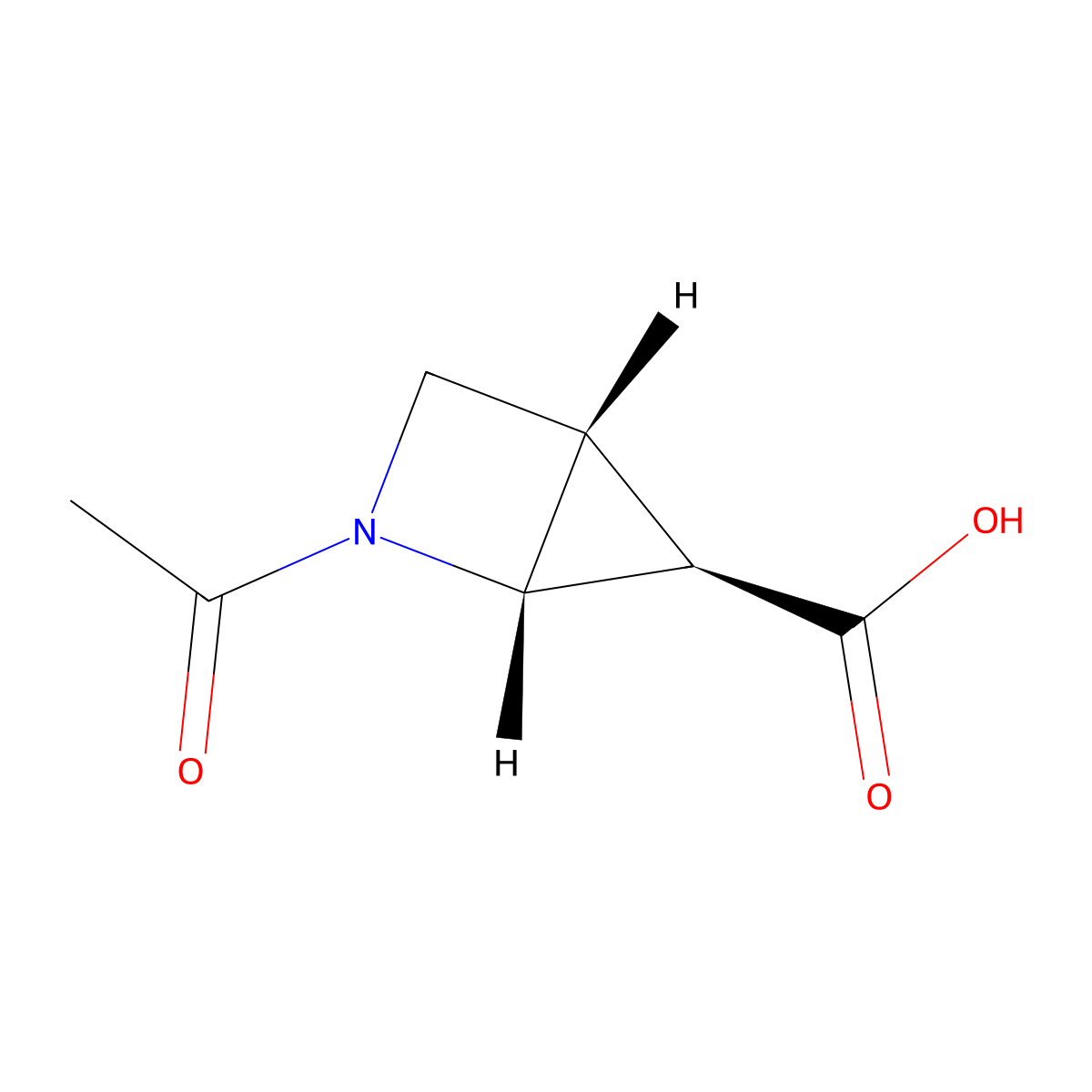 rac-(1R,4S,5R)-2-acetyl-2-azabicyclo[2.1.0]pentane-5-carboxylic acid molecular structure, CAS 2679932-96-6
