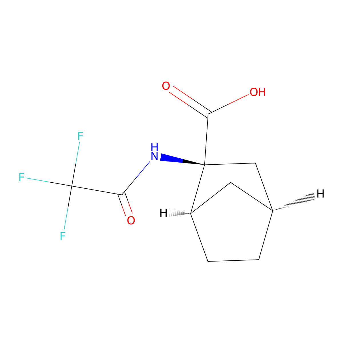 rac-(1R,2S,4S)-2-(2,2,2-trifluoroacetamido)bicyclo[2.2.1]heptane-2-carboxylic acid molecular structure, CAS 2679932-99-9