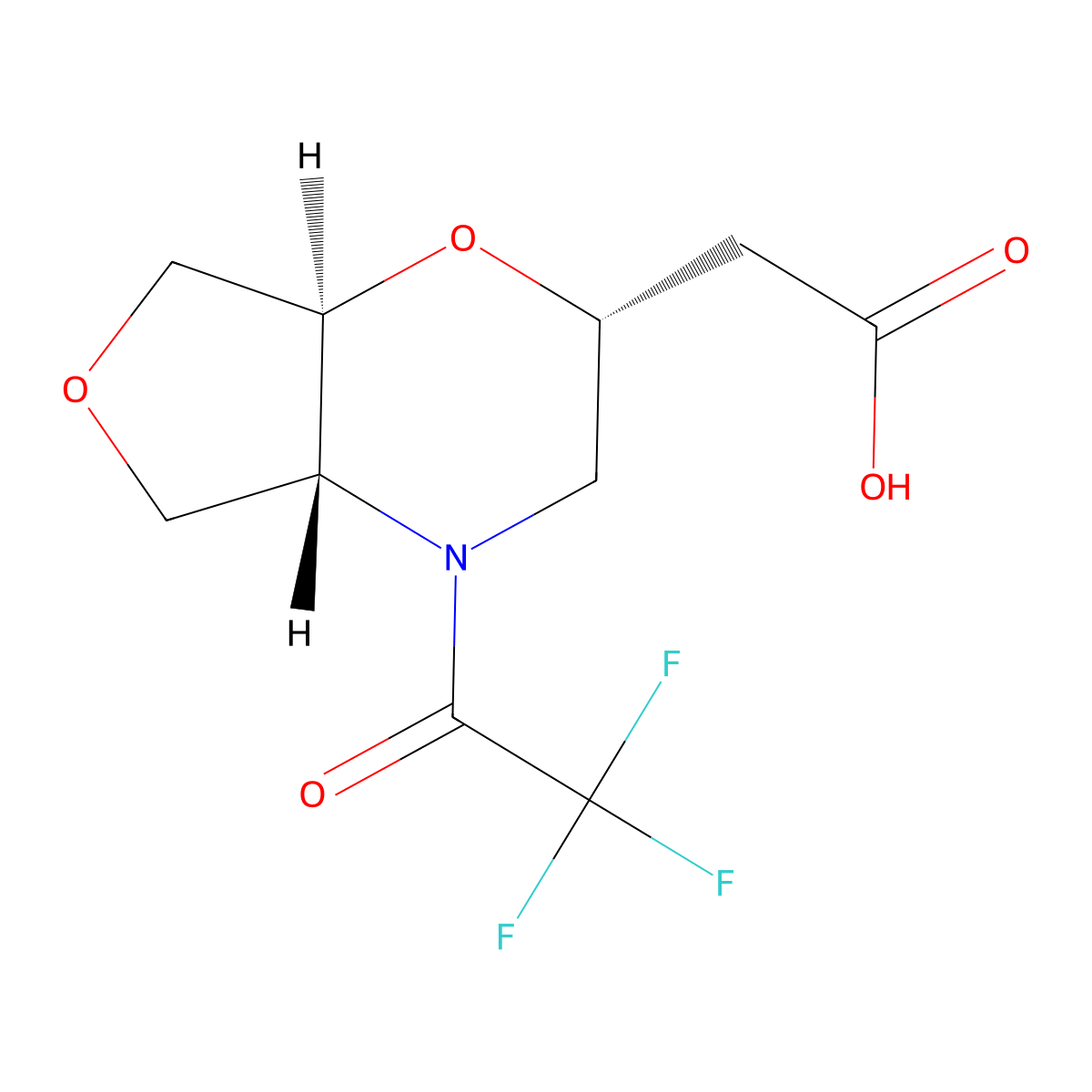 rac-2-[(2R,4aR,7aS)-4-(2,2,2-trifluoroacetyl)-hexahydro-2H-furo[3,4-b][1,4]oxazin-2-yl]acetic acid molecular structure, CAS 2679933-01-6