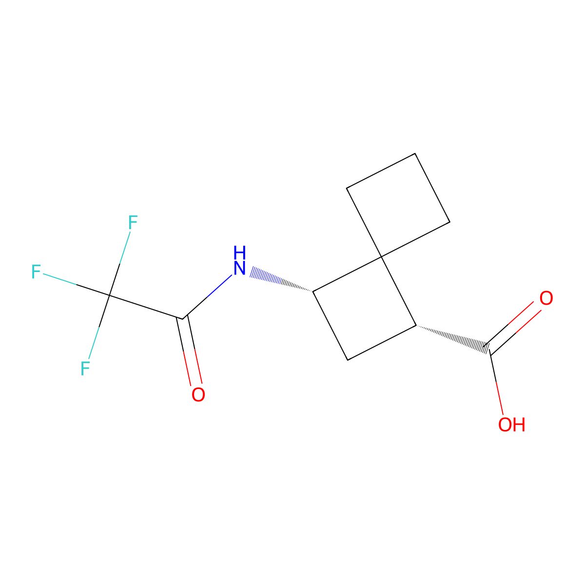 rac-(1R,3S)-3-(2,2,2-trifluoroacetamido)spiro[3.3]heptane-1-carboxylic acid molecular structure, CAS 2679933-04-9