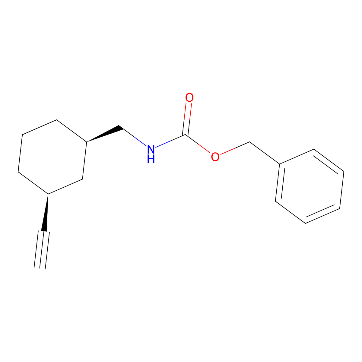 rac-benzyl N-{[(1R,3S)-3-ethynylcyclohexyl]methyl}carbamate molecular structure, CAS 2679933-08-3