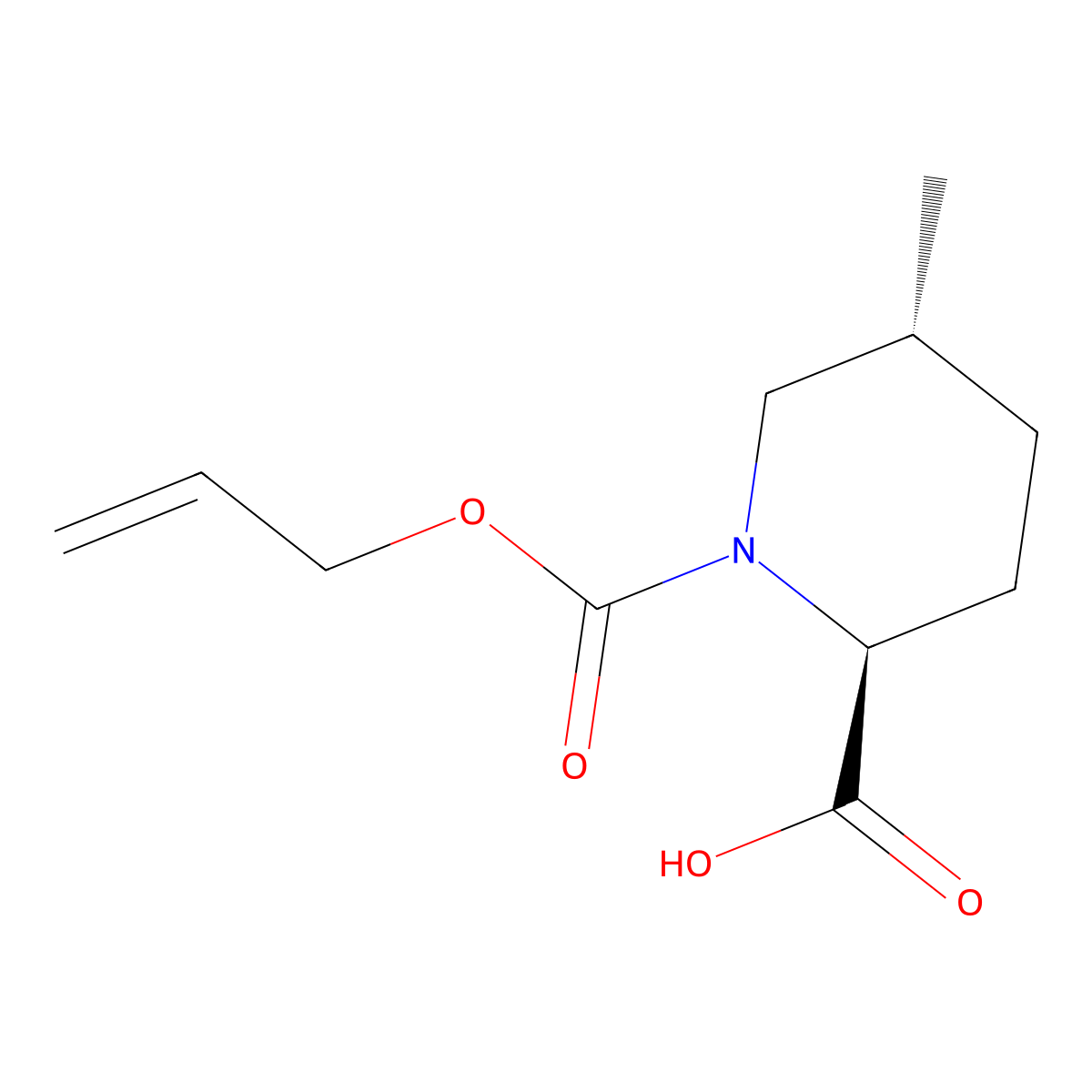 rac-(2R,5S)-5-methyl-1-[(prop-2-en-1-yloxy)carbonyl]piperidine-2-carboxylic acid molecular structure, CAS 2679933-09-4