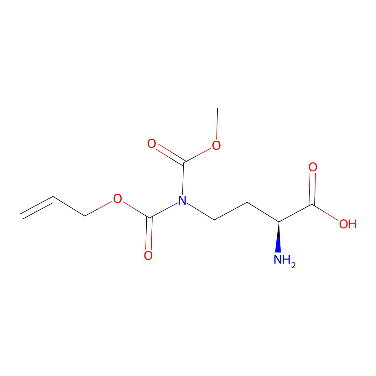 (2S)-2-amino-4-[(methoxycarbonyl)[(prop-2-en-1-yloxy)carbonyl]amino]butanoic acid molecular structure, CAS 2679933-17-4