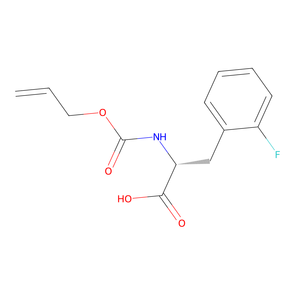 (2R)-3-(2-fluorophenyl)-2-{[(prop-2-en-1-yloxy)carbonyl]amino}propanoic acid molecular structure, CAS 2679933-19-6