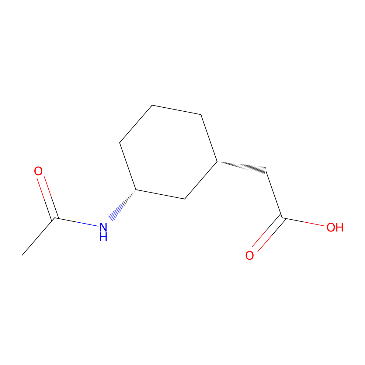 rac-2-[(1R,3S)-3-acetamidocyclohexyl]acetic acid molecular structure, CAS 2679933-25-4