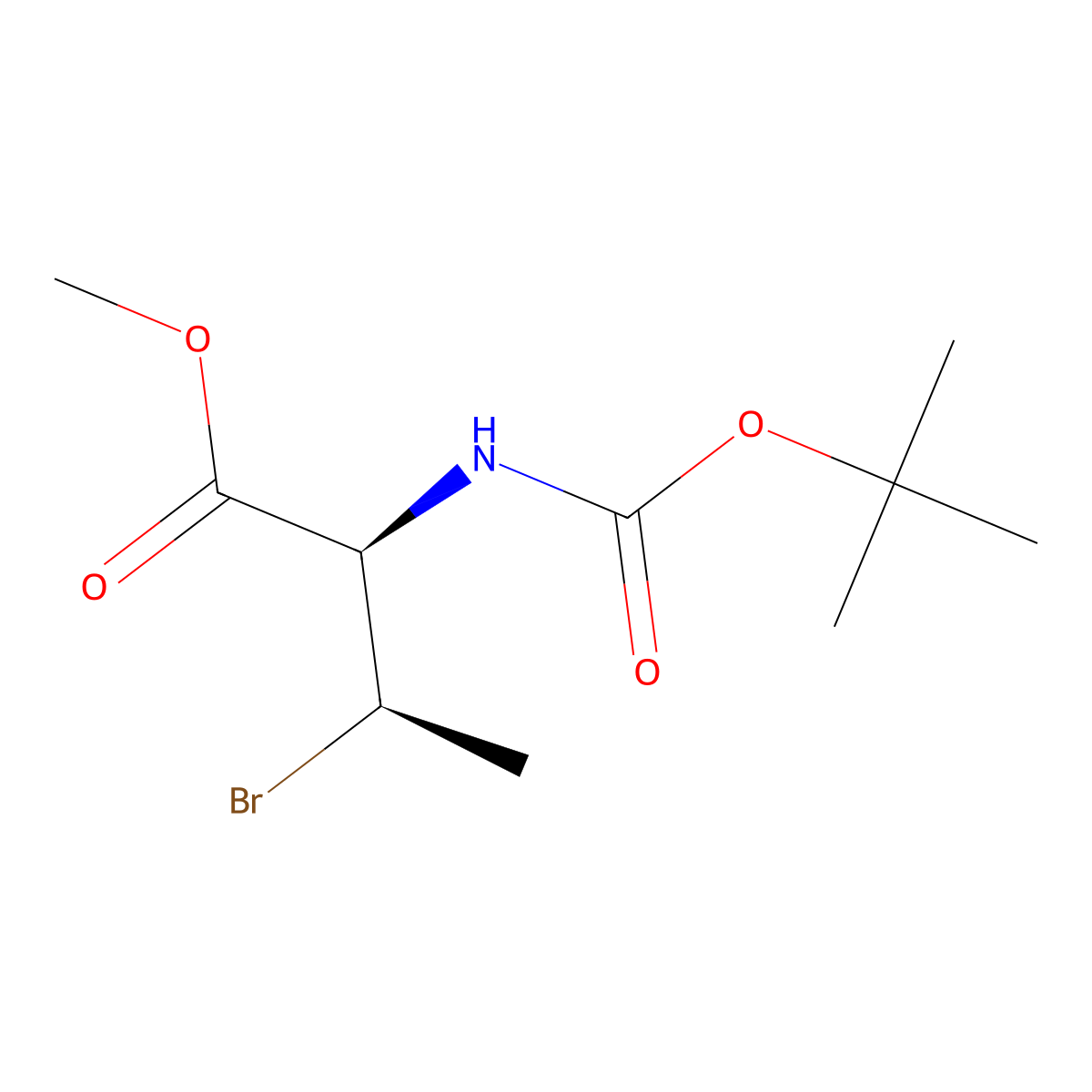 methyl (2R,3R)-3-bromo-2-{[(tert-butoxy)carbonyl]amino}butanoate molecular structure, CAS 2679933-37-8