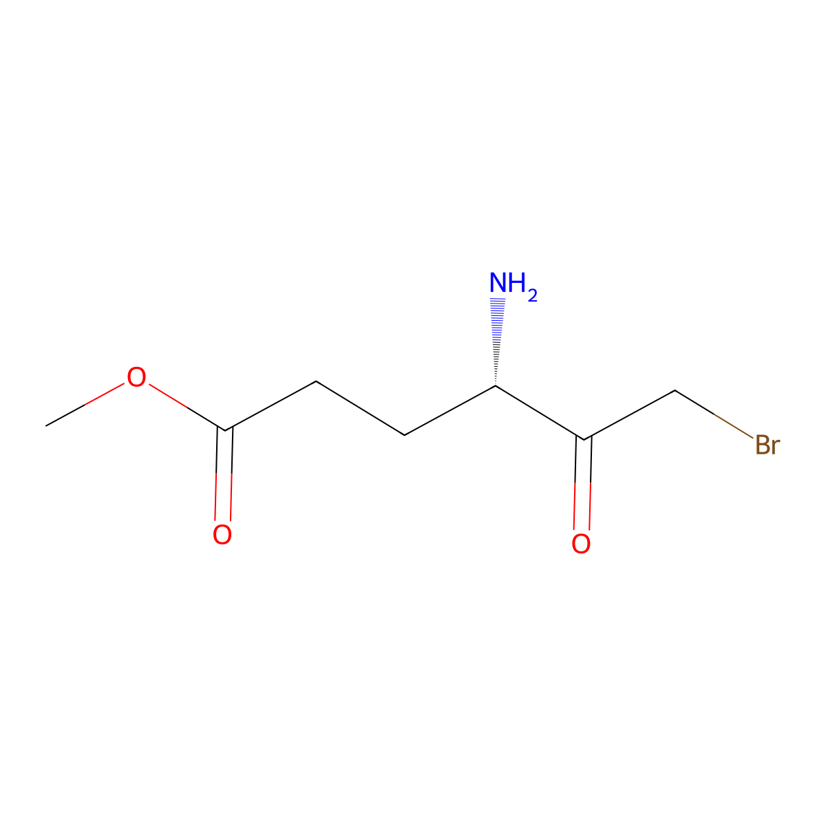 methyl (4S)-4-amino-6-bromo-5-oxohexanoate molecular structure, CAS 2679933-43-6