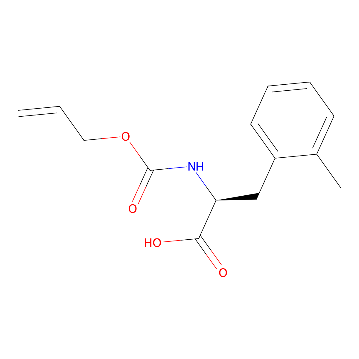 (2S)-3-(2-methylphenyl)-2-{[(prop-2-en-1-yloxy)carbonyl]amino}propanoic acid molecular structure, CAS 2679933-45-8