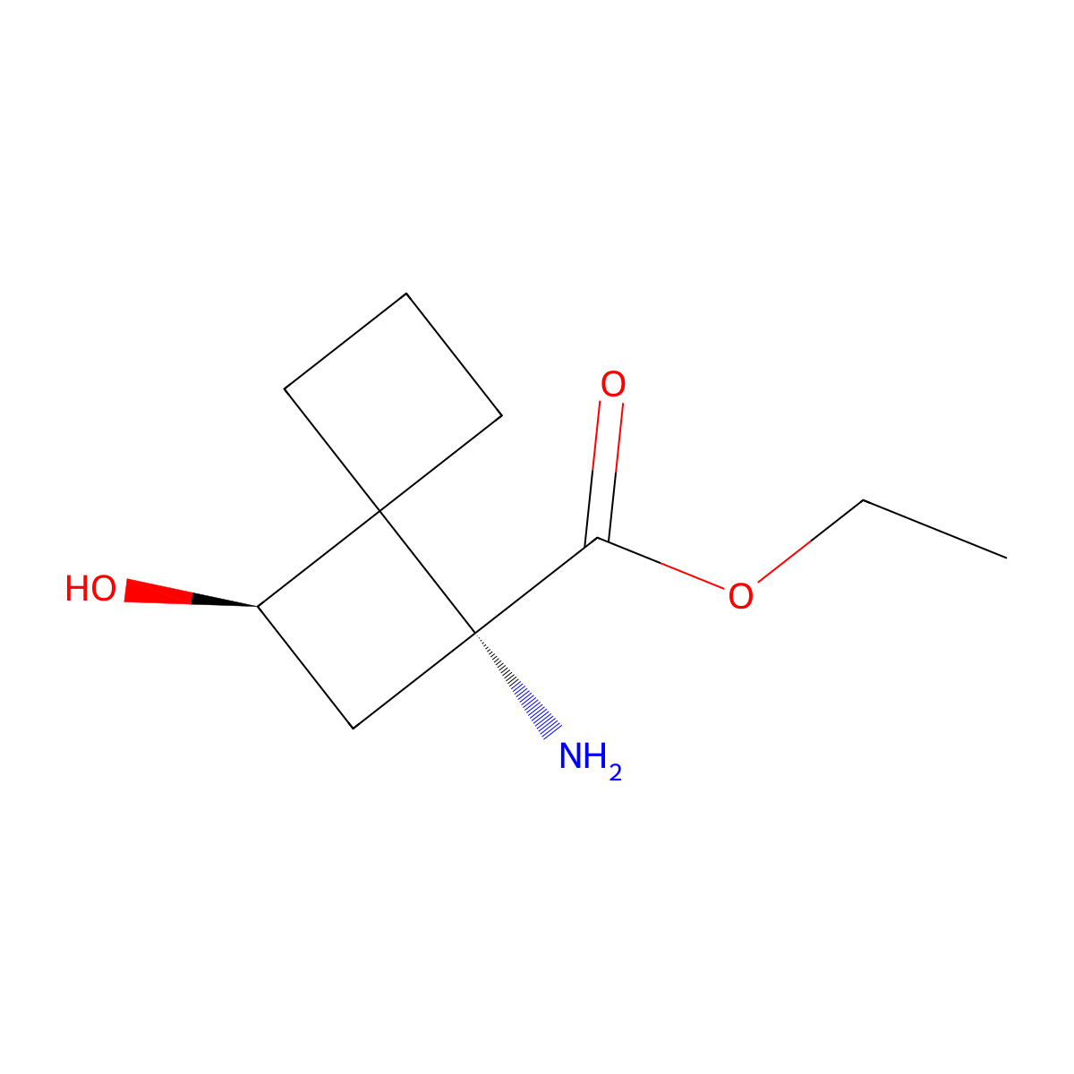 rac-ethyl (1R,3R)-1-amino-3-hydroxyspiro[3.3]heptane-1-carboxylate molecular structure, CAS 2679933-55-0