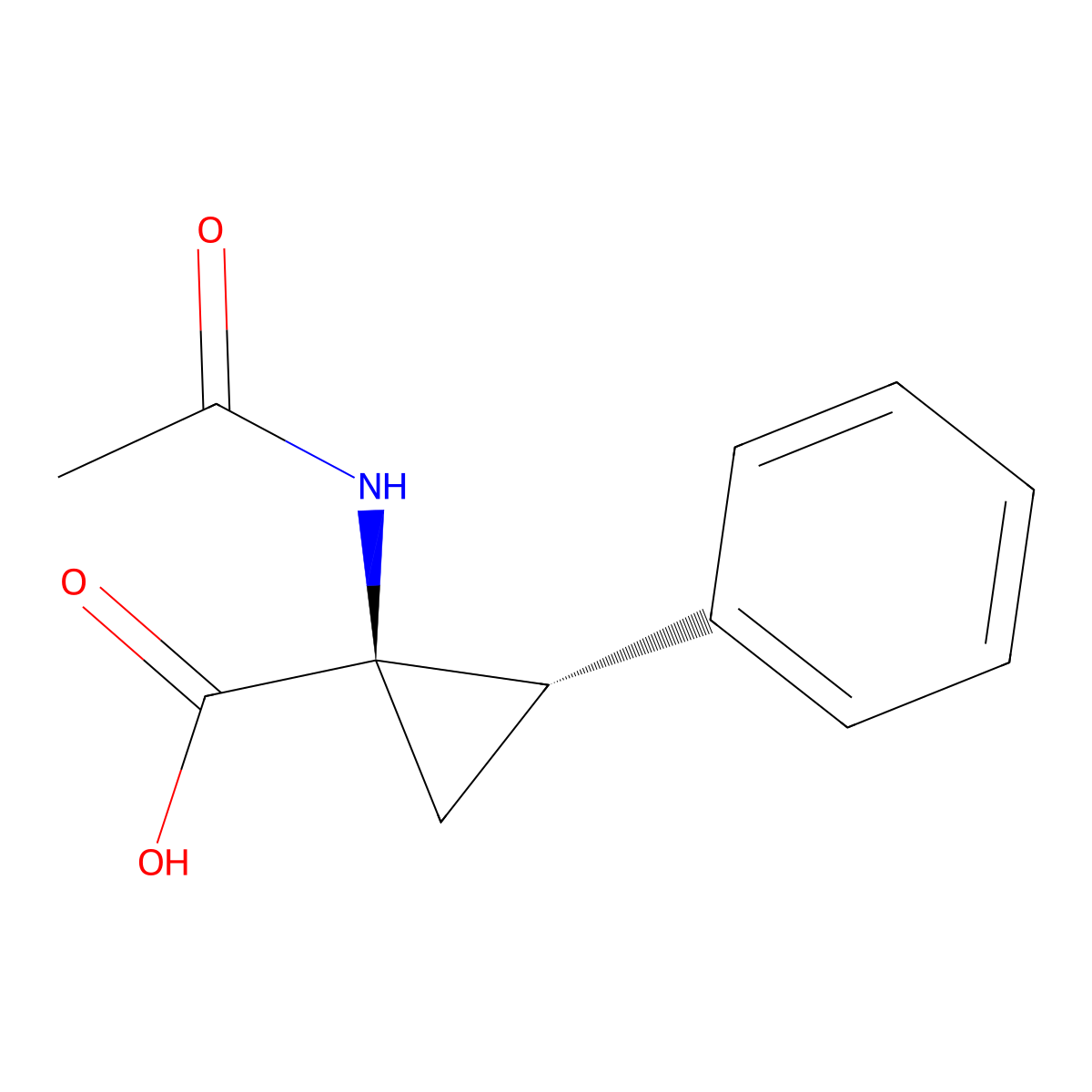 rac-(1R,2S)-1-acetamido-2-phenylcyclopropane-1-carboxylic acid molecular structure, CAS 2679933-58-3