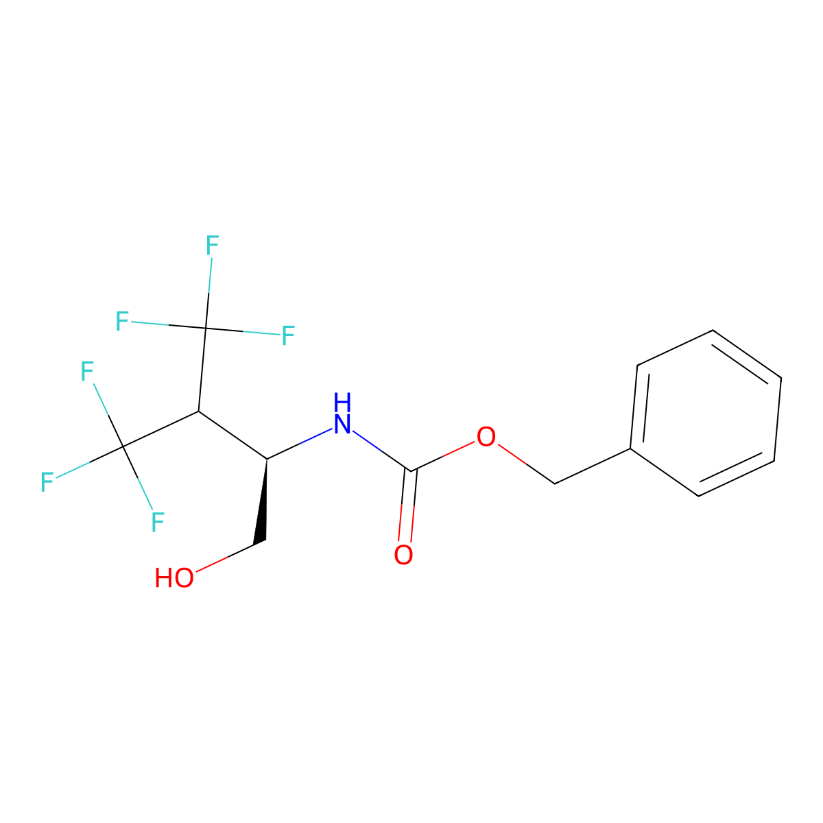 benzyl N-[(2R)-4,4,4-trifluoro-1-hydroxy-3-(trifluoromethyl)butan-2-yl]carbamate molecular structure, CAS 2679933-71-0