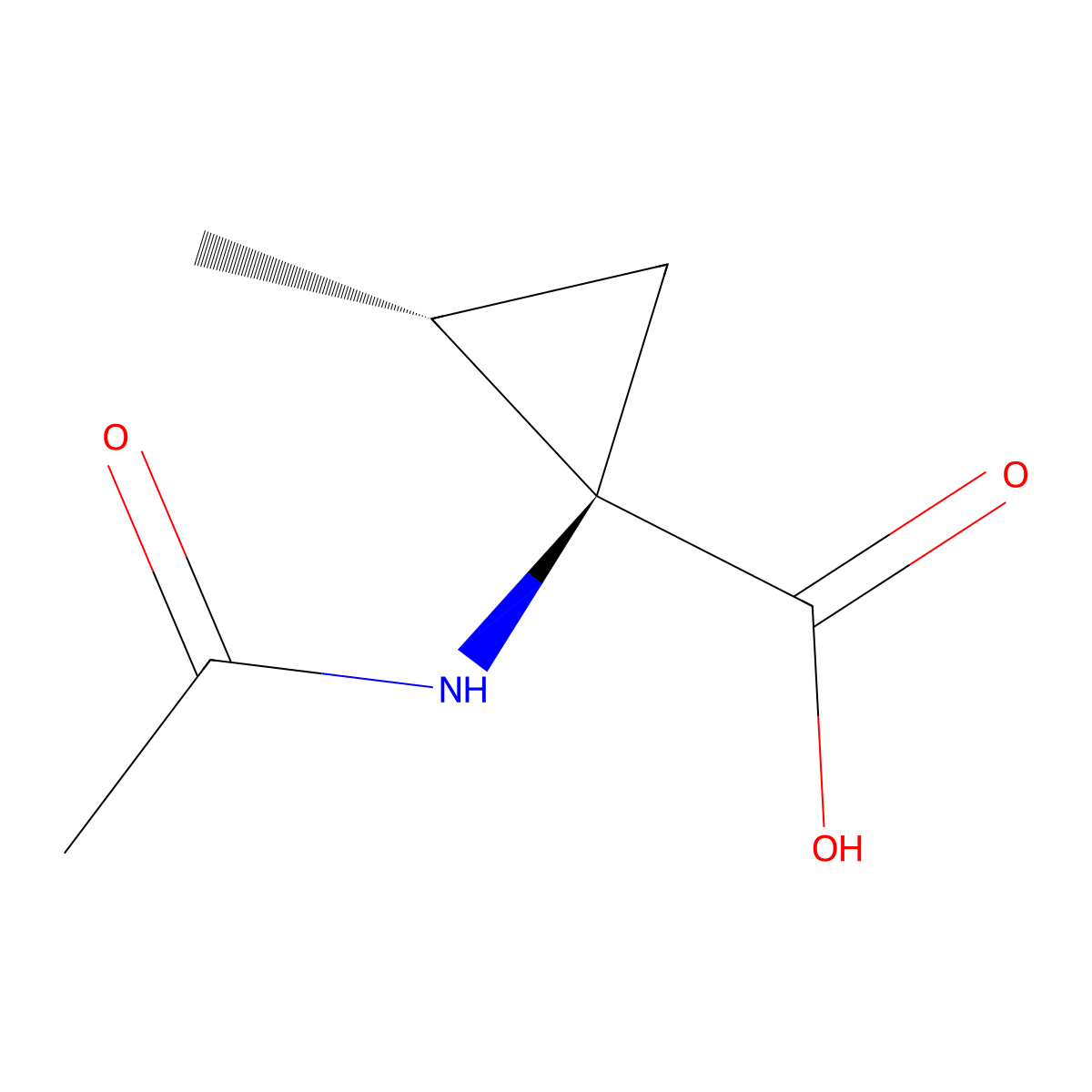 rac-(1R,2R)-1-acetamido-2-methylcyclopropane-1-carboxylic acid molecular structure, CAS 2679933-80-1