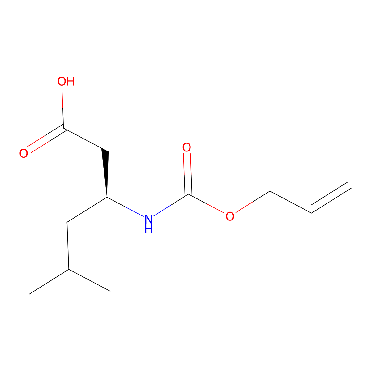 (3S)-5-methyl-3-{[(prop-2-en-1-yloxy)carbonyl]amino}hexanoic acid molecular structure, CAS 2679933-84-5