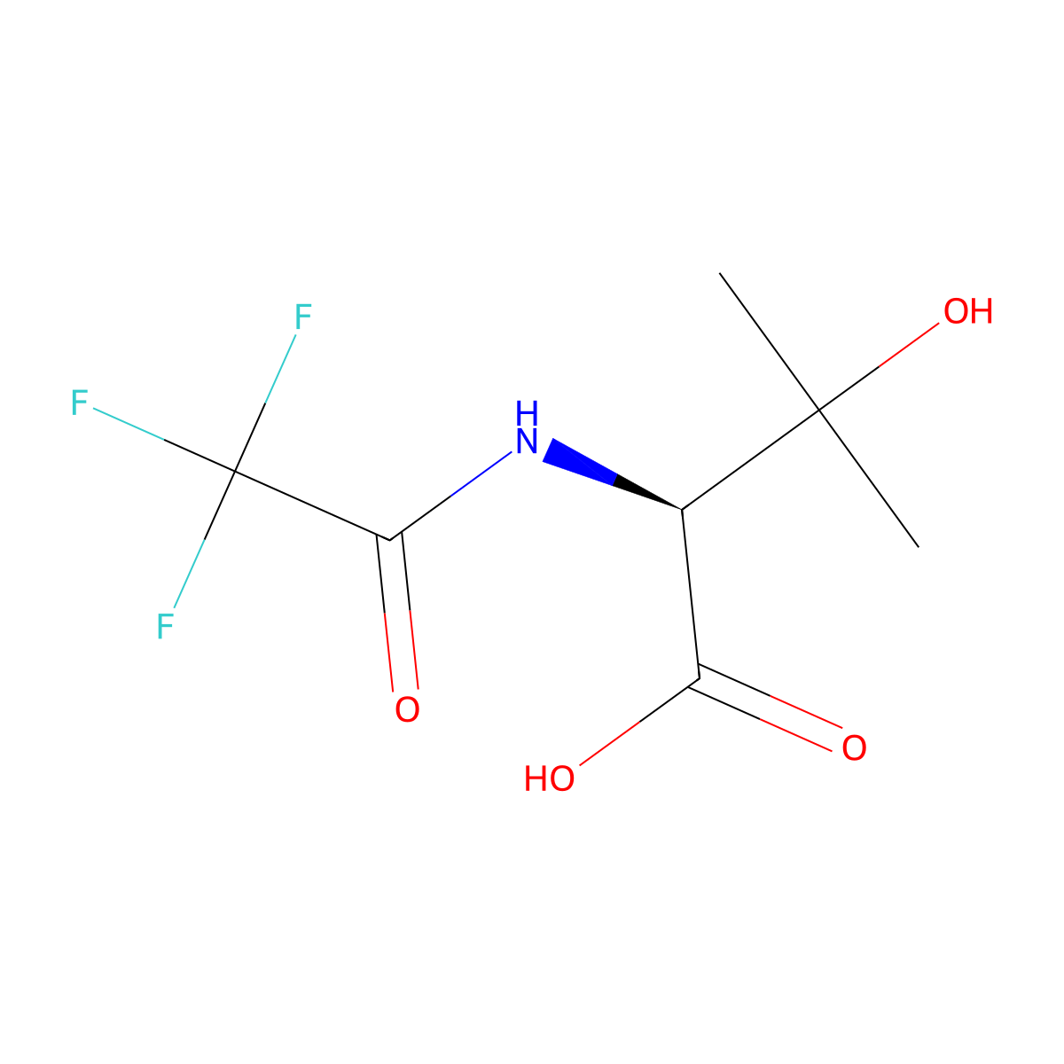 (2S)-3-hydroxy-3-methyl-2-(2,2,2-trifluoroacetamido)butanoic acid molecular structure, CAS 2679933-93-6