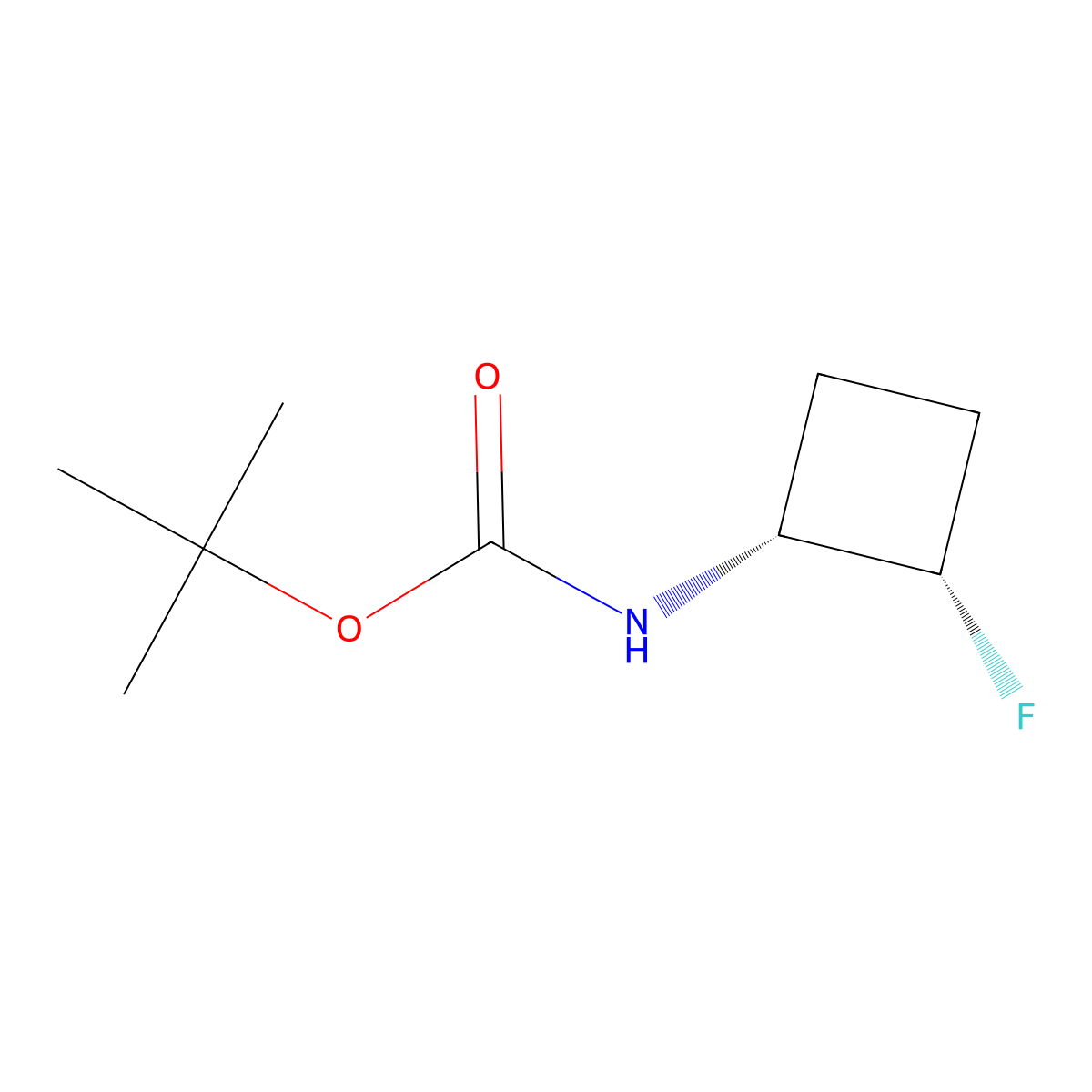 rac-tert-butyl N-[(1R,2S)-2-fluorocyclobutyl]carbamate molecular structure, CAS 2679934-03-1