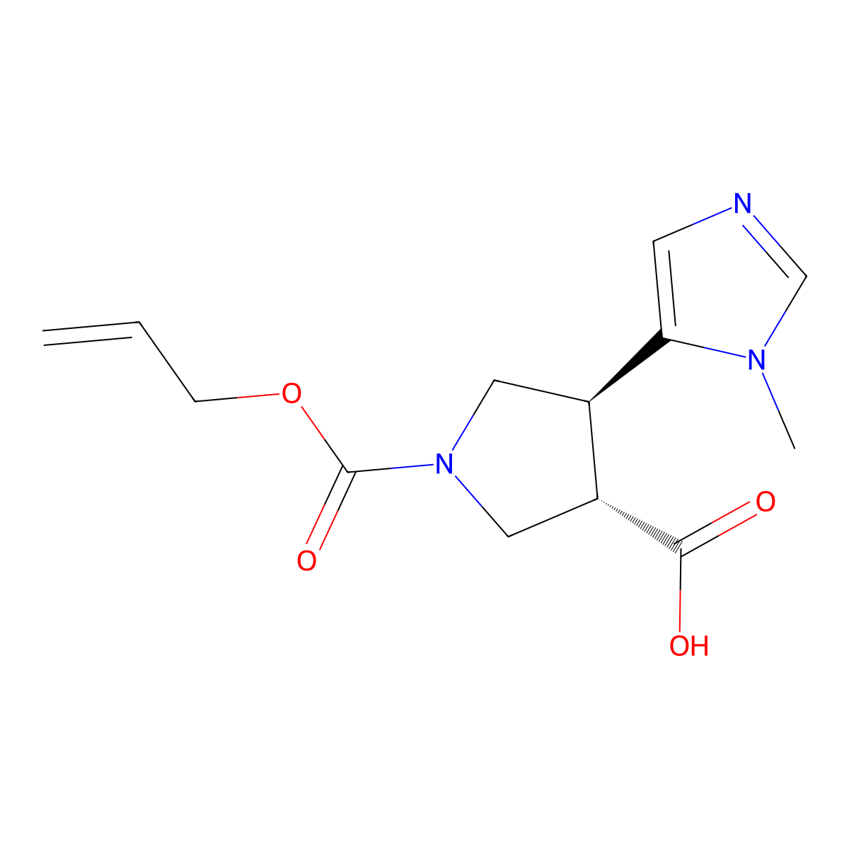 rac-(3R,4R)-4-(1-methyl-1H-imidazol-5-yl)-1-[(prop-2-en-1-yloxy)carbonyl]pyrrolidine-3-carboxylic acid molecular structure, CAS 2679934-05-3