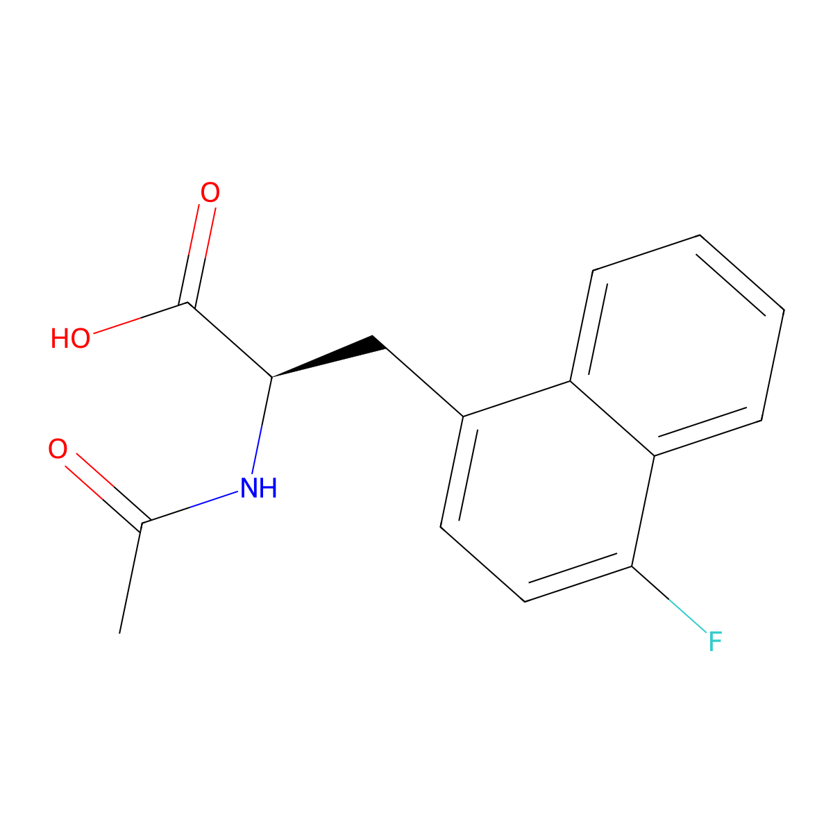 (2R)-2-acetamido-3-(4-fluoronaphthalen-1-yl)propanoic acid molecular structure, CAS 2679934-11-1