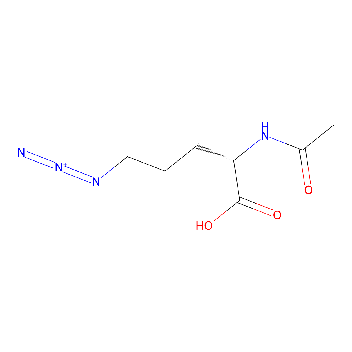 (2S)-5-azido-2-acetamidopentanoic acid molecular structure, CAS 2679934-24-6