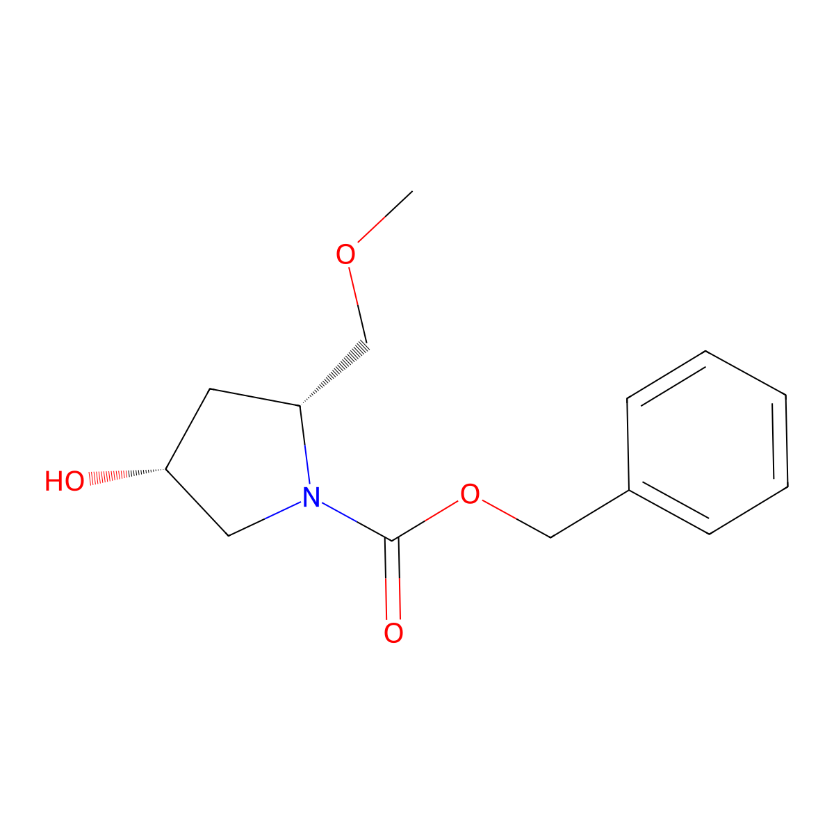 benzyl (2R,4R)-4-hydroxy-2-(methoxymethyl)pyrrolidine-1-carboxylate molecular structure, CAS 2679934-27-9