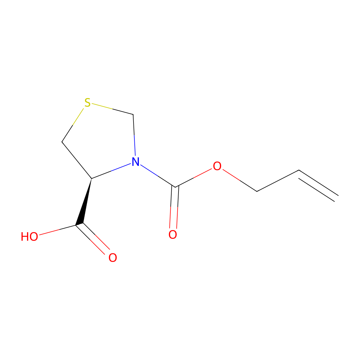 (4S)-3-[(prop-2-en-1-yloxy)carbonyl]-1,3-thiazolidine-4-carboxylic acid molecular structure, CAS 2679934-31-5