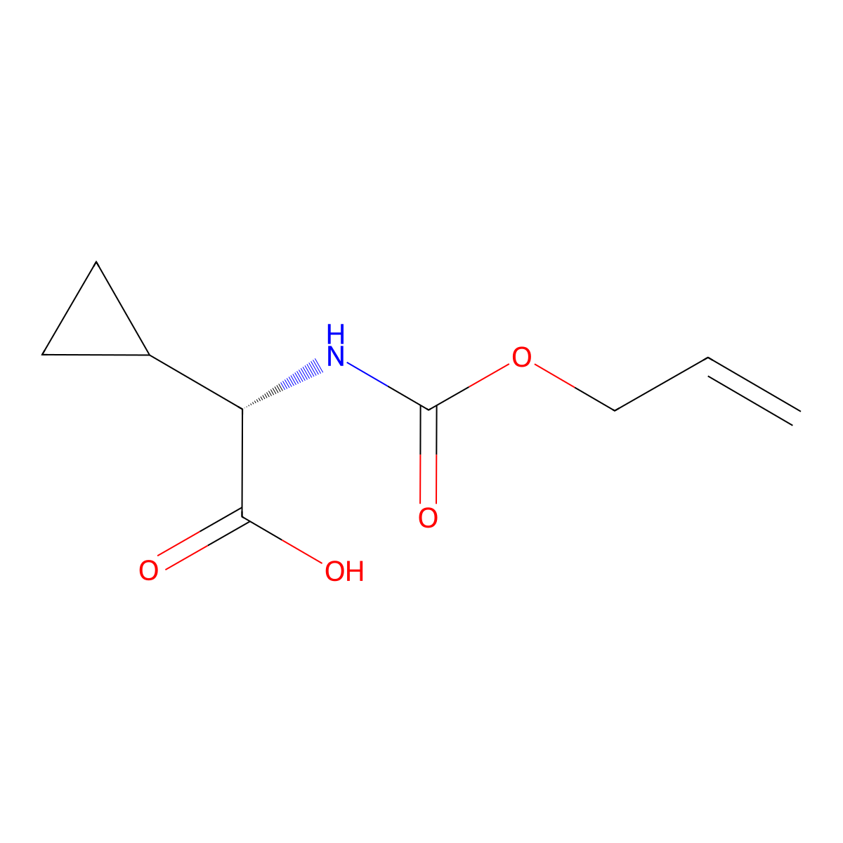 (2S)-2-cyclopropyl-2-{[(prop-2-en-1-yloxy)carbonyl]amino}acetic acid molecular structure, CAS 2679934-35-9