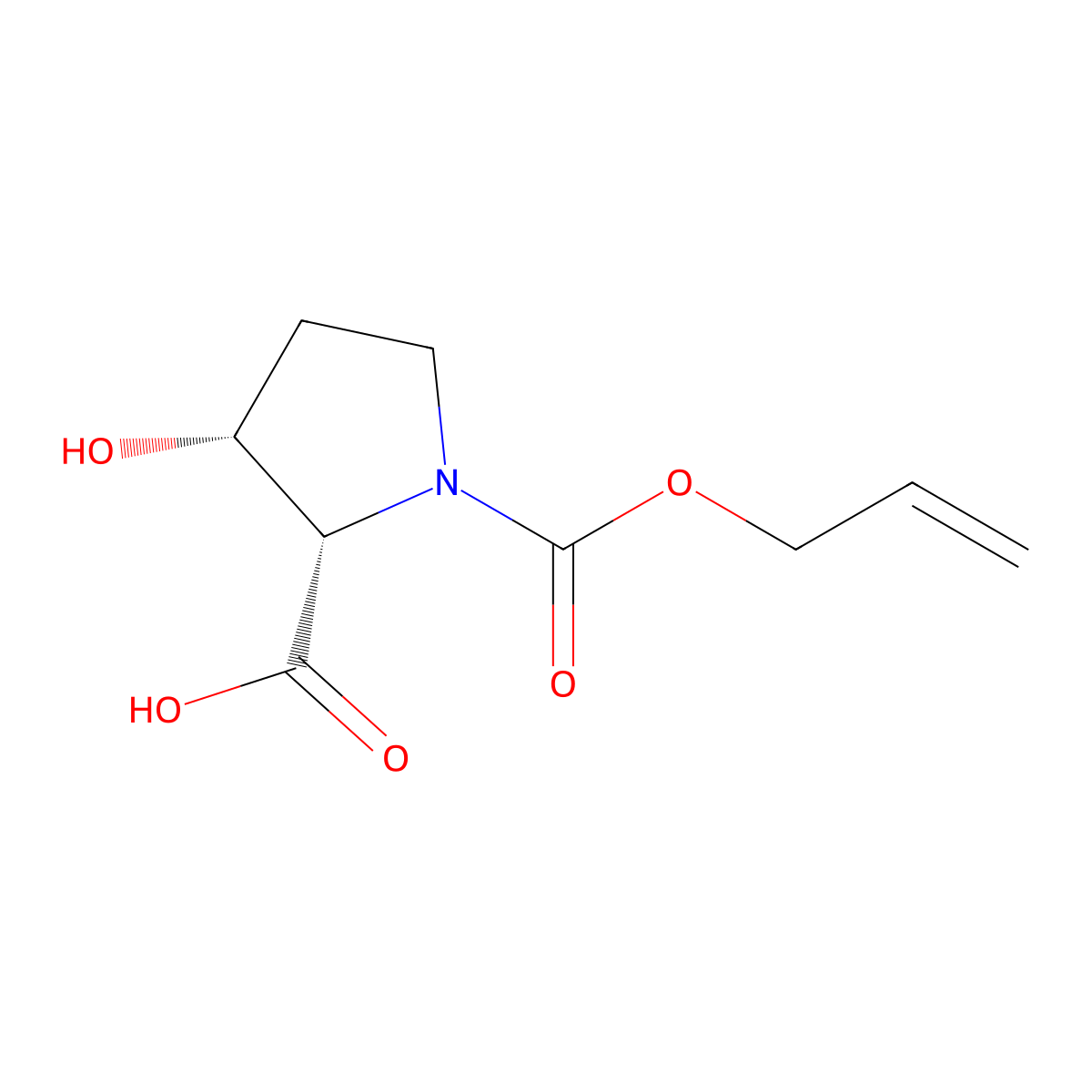 rac-(2R,3S)-3-hydroxy-1-[(prop-2-en-1-yloxy)carbonyl]pyrrolidine-2-carboxylic acid molecular structure, CAS 2679934-42-8