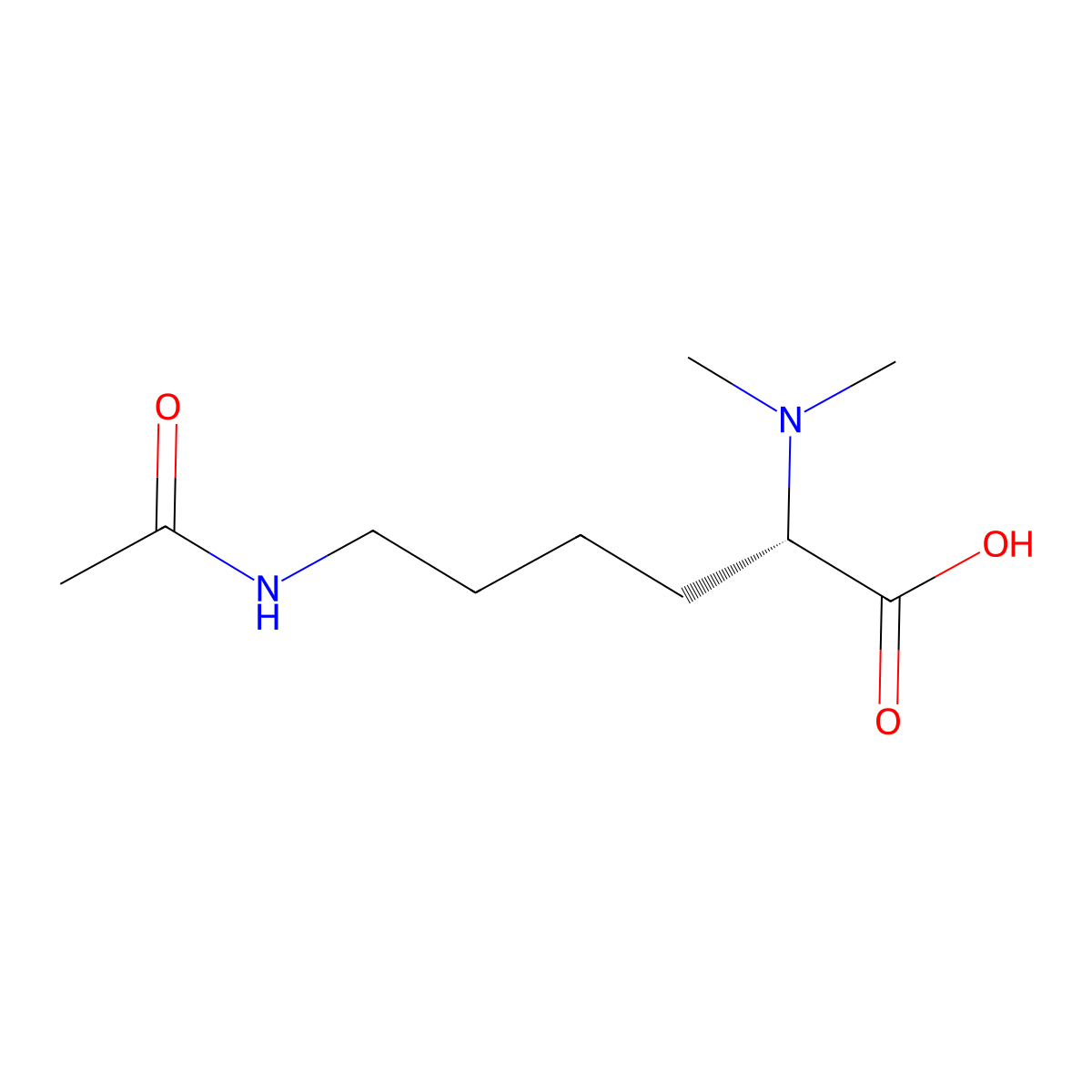 (2S)-2-(dimethylamino)-6-acetamidohexanoic acid molecular structure, CAS 2679934-46-2