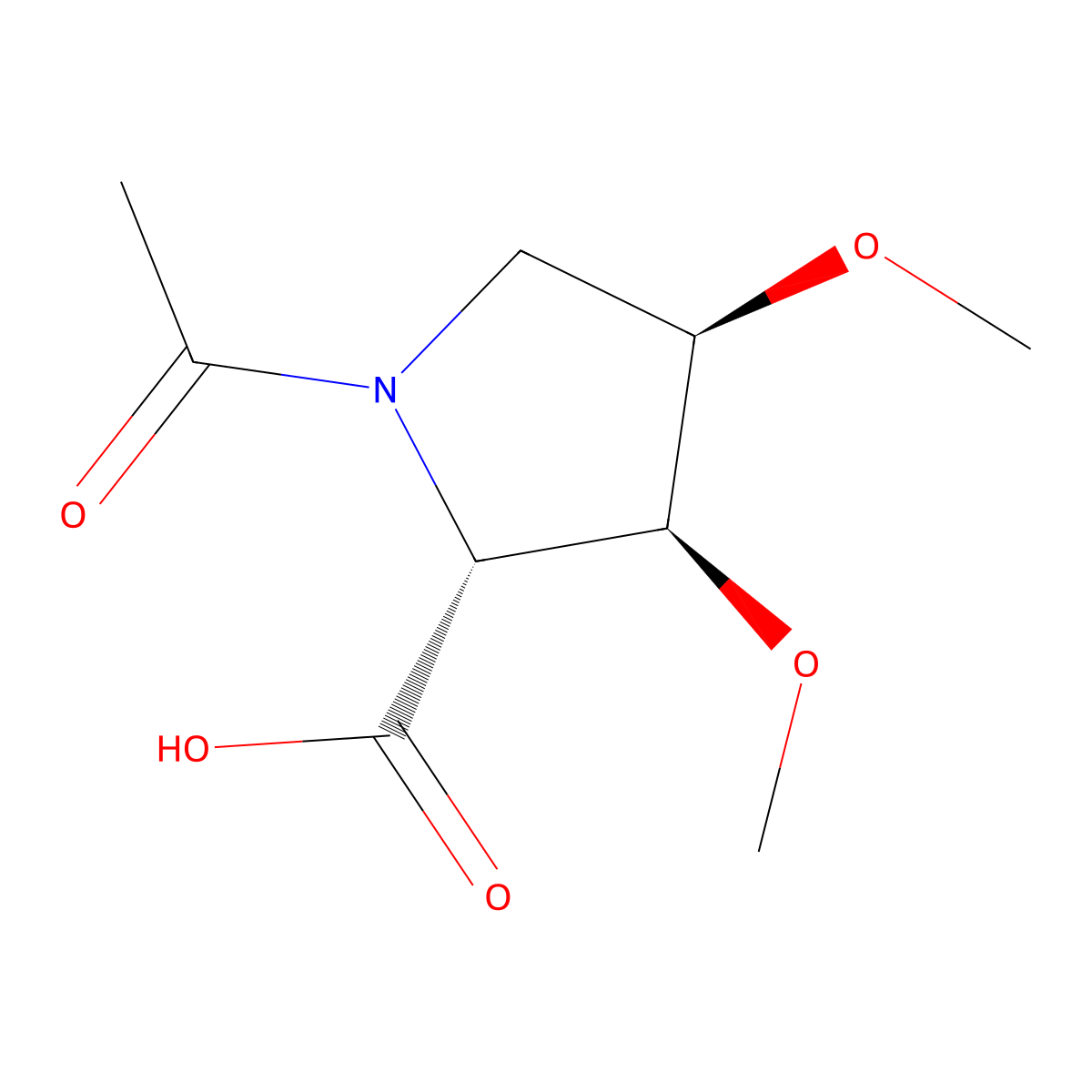 rac-(2R,3S,4R)-1-acetyl-3,4-dimethoxypyrrolidine-2-carboxylic acid molecular structure, CAS 2679934-54-2
