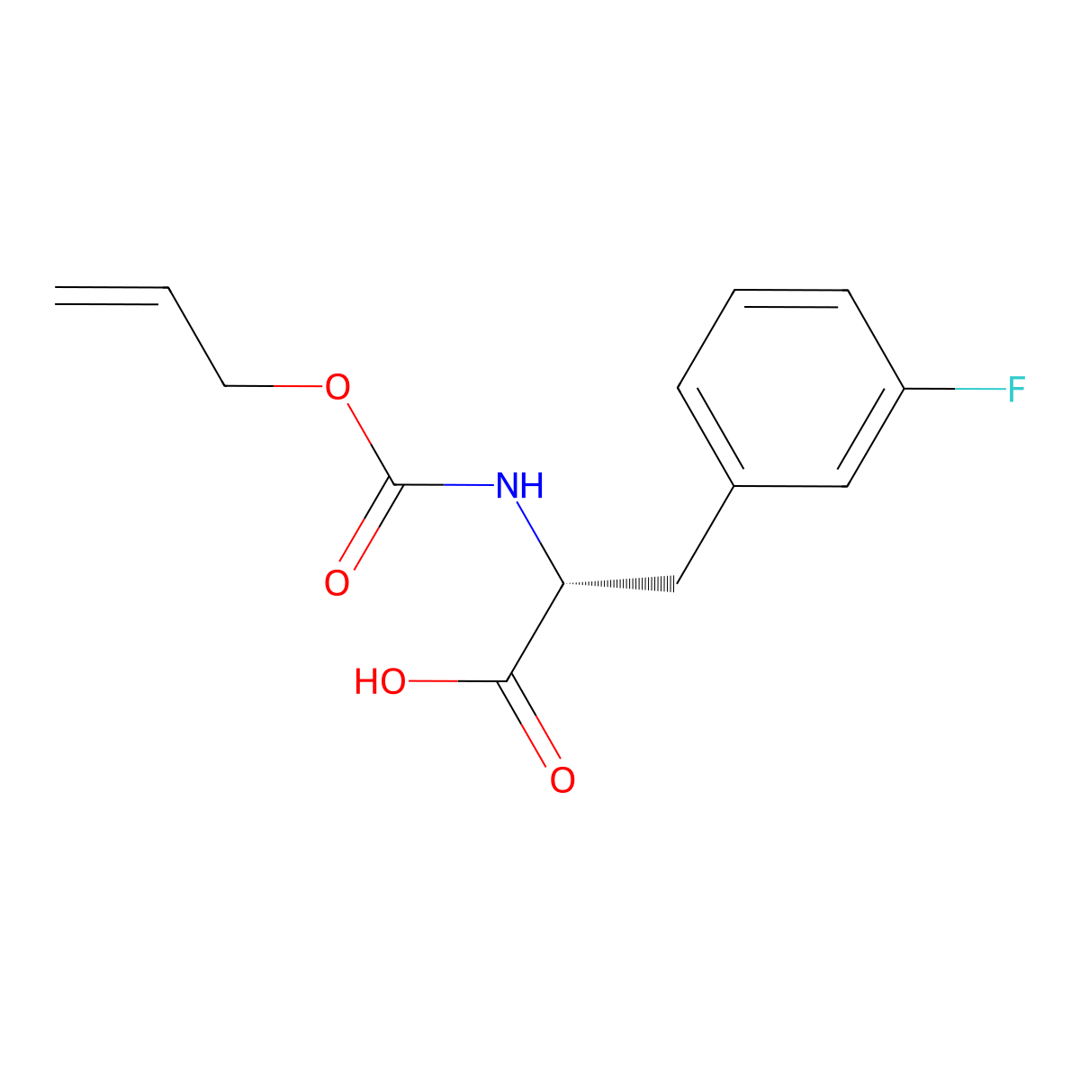 (2R)-3-(3-fluorophenyl)-2-{[(prop-2-en-1-yloxy)carbonyl]amino}propanoic acid molecular structure, CAS 2679934-57-5