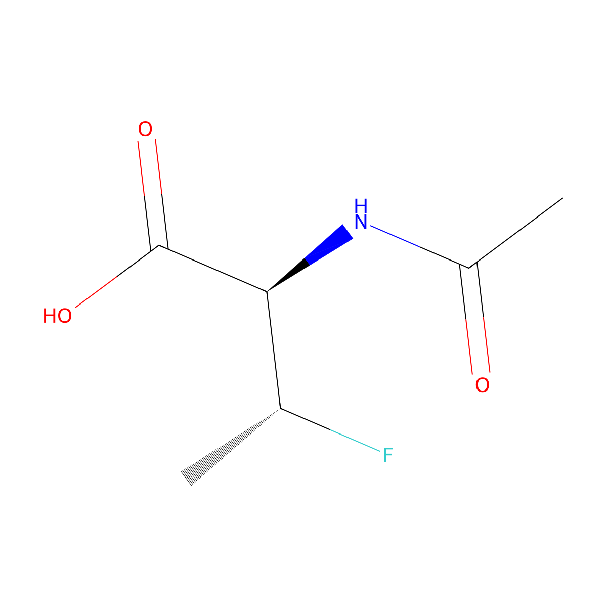 (2R,3R)-2-acetamido-3-fluorobutanoic acid molecular structure, CAS 2679934-61-1