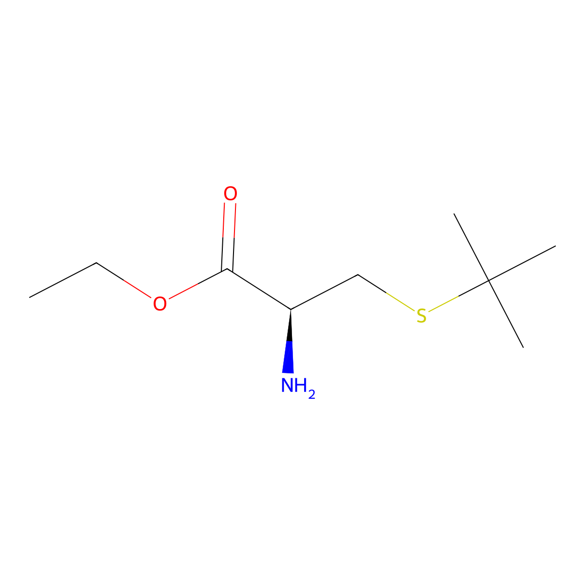 ethyl (2S)-2-amino-3-(tert-butylsulfanyl)propanoate molecular structure, CAS 2679934-62-2