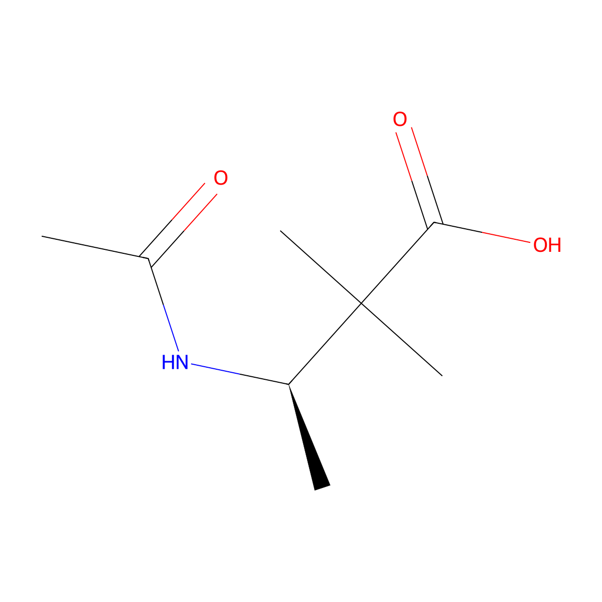 (3R)-3-acetamido-2,2-dimethylbutanoic acid molecular structure, CAS 2679934-67-7